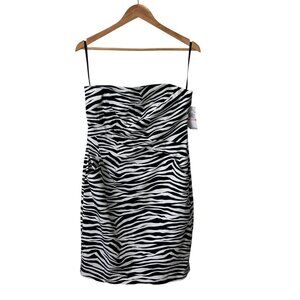 MICHAEL Michael Kors Sleeveless Black & White Zebra Print Mini Dress, NWT